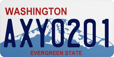 WA license plate AXY0201