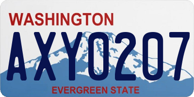 WA license plate AXY0207