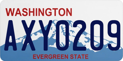 WA license plate AXY0209