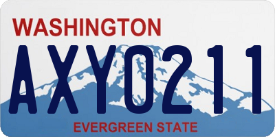 WA license plate AXY0211