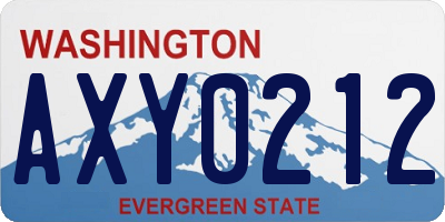 WA license plate AXY0212
