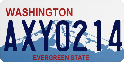 WA license plate AXY0214