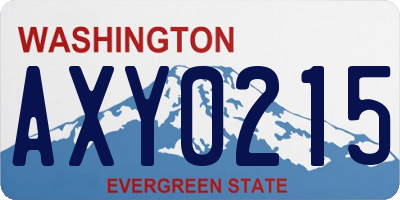 WA license plate AXY0215