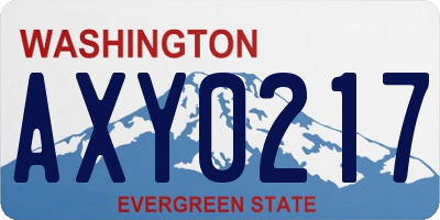 WA license plate AXY0217