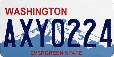 WA license plate AXY0224