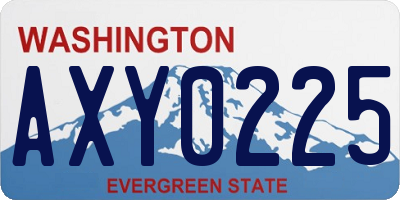 WA license plate AXY0225