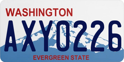 WA license plate AXY0226
