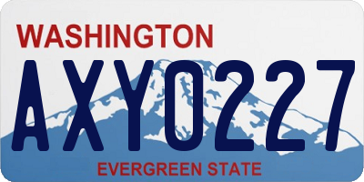WA license plate AXY0227