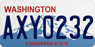 WA license plate AXY0232