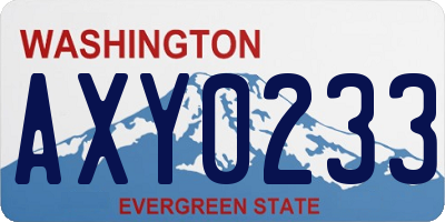 WA license plate AXY0233