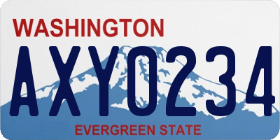 WA license plate AXY0234