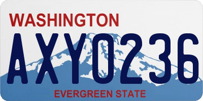 WA license plate AXY0236
