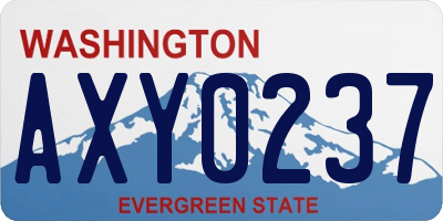 WA license plate AXY0237