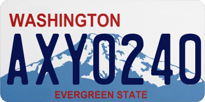 WA license plate AXY0240