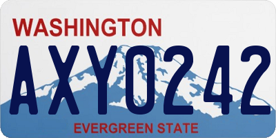 WA license plate AXY0242