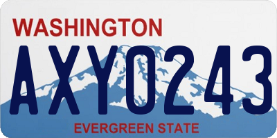 WA license plate AXY0243