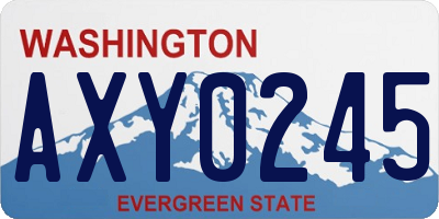 WA license plate AXY0245