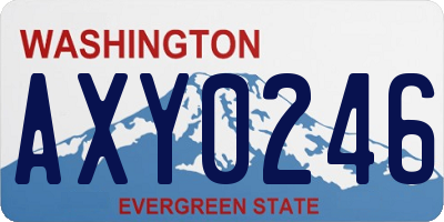 WA license plate AXY0246