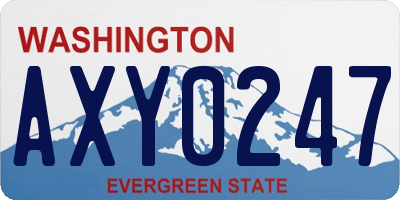 WA license plate AXY0247