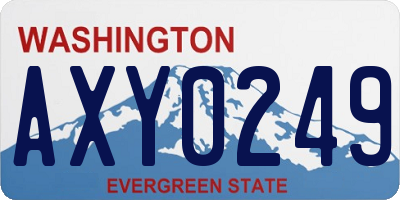 WA license plate AXY0249