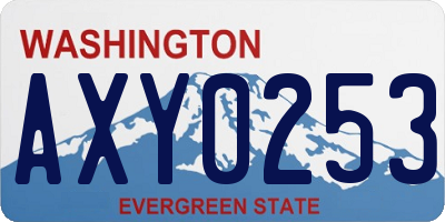 WA license plate AXY0253