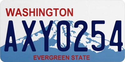 WA license plate AXY0254
