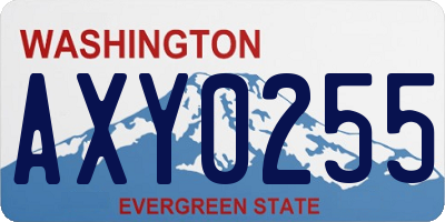 WA license plate AXY0255