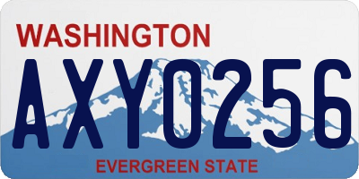WA license plate AXY0256
