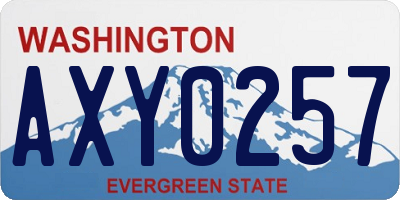 WA license plate AXY0257