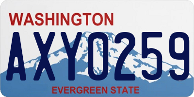 WA license plate AXY0259