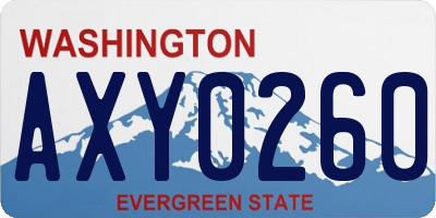 WA license plate AXY0260