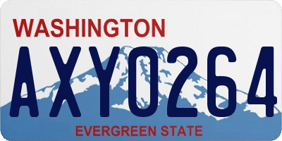WA license plate AXY0264
