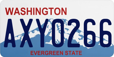 WA license plate AXY0266