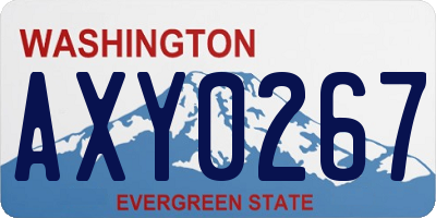 WA license plate AXY0267