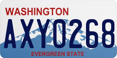 WA license plate AXY0268