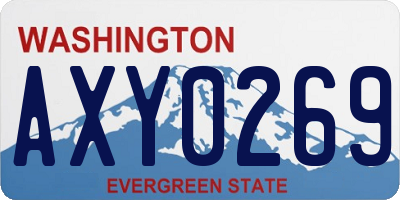WA license plate AXY0269