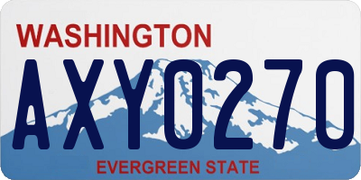 WA license plate AXY0270