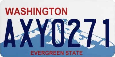 WA license plate AXY0271