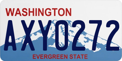 WA license plate AXY0272