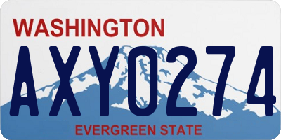 WA license plate AXY0274