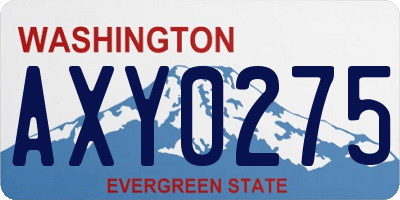 WA license plate AXY0275