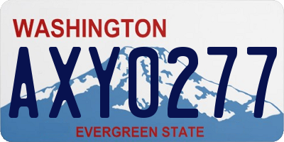 WA license plate AXY0277