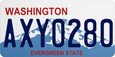 WA license plate AXY0280
