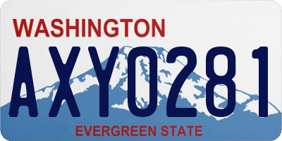 WA license plate AXY0281
