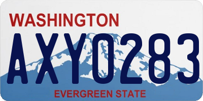WA license plate AXY0283