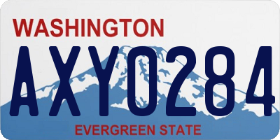 WA license plate AXY0284