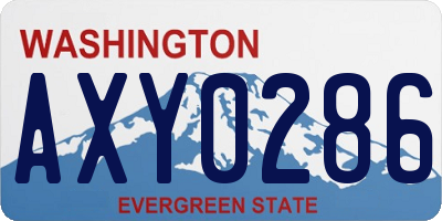 WA license plate AXY0286