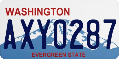 WA license plate AXY0287
