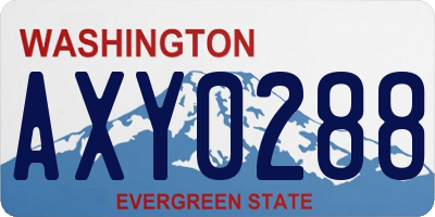 WA license plate AXY0288