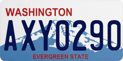 WA license plate AXY0290